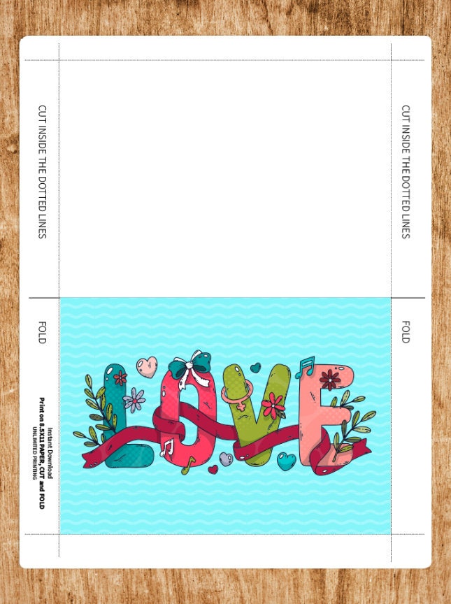 Love Card Printable Color Card Colouring Page Ready to Print - Etsy