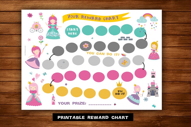 Reward Chart,,printable Princess, Sticker Chart,princess Reward Chart