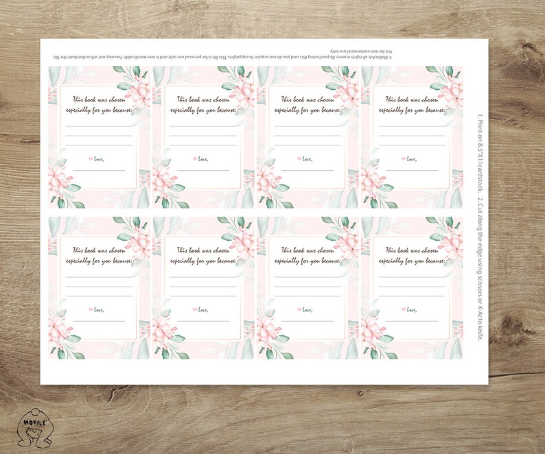Printable Bookplates baby Shower Bookplate-floral Printable-book Plates ...