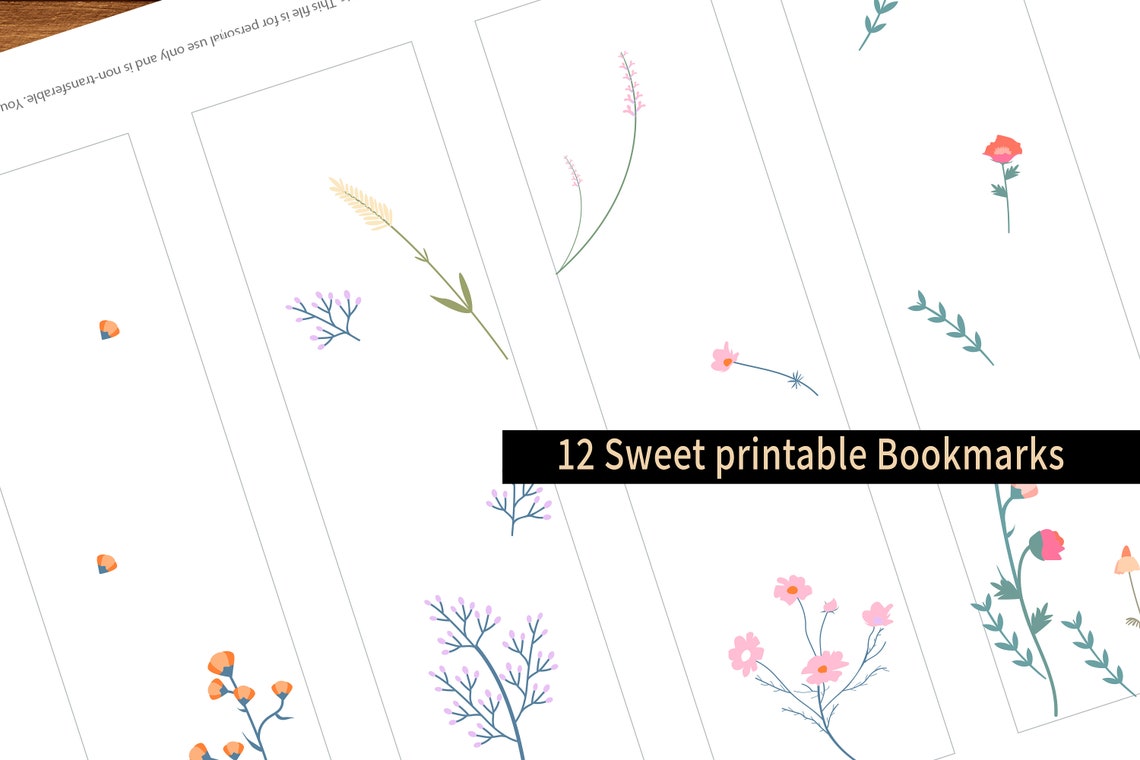 Printable Bookmarks Flowers Bookmarks Printable Bookmarks - Etsy