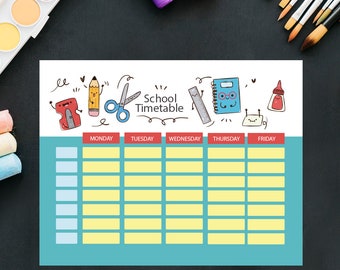 Weekly School Schedule Printable: Homeschool Planner (A4/Letter)