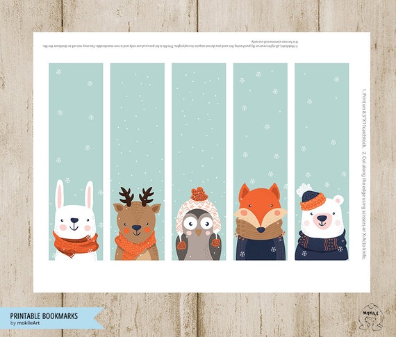 Bookmarks Template animals Bookmarks Printable Bookmarks | Etsy