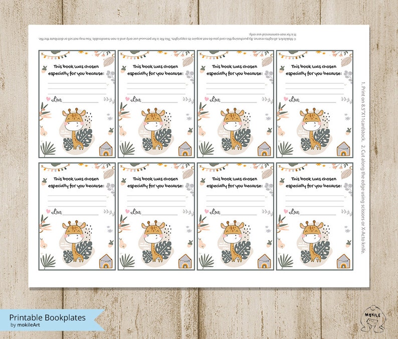 Printable Bookplate book Plates baby Shower Bookplate 3 - Etsy
