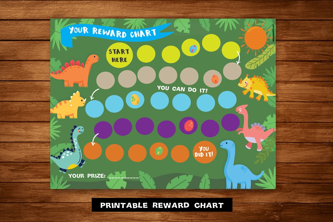 Printable Dinosaur Reward Chart Dinosaur Kids Behaviour - Etsy España