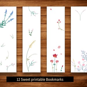 Printable Bookmarks Flowers Bookmarks Printable Bookmarks - Etsy