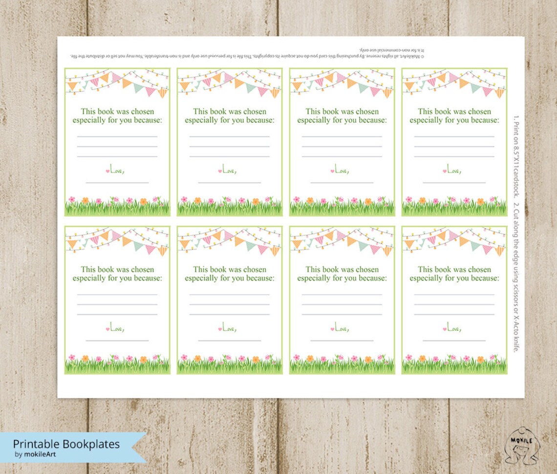 Printable Bookplates baby Shower Bookplates-book Plates-instant ...