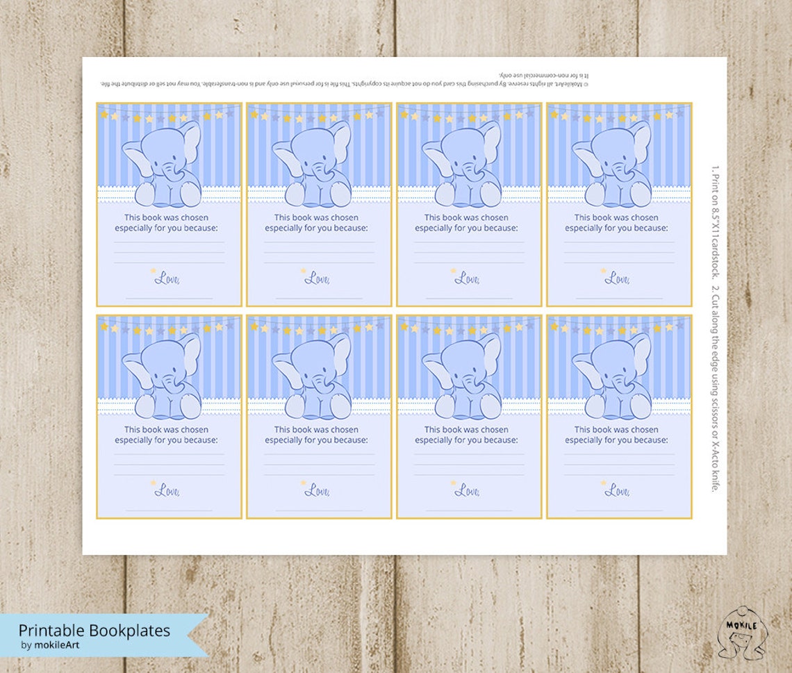 Printable Bookplates baby Shower Bookplates-book Plates-instant ...