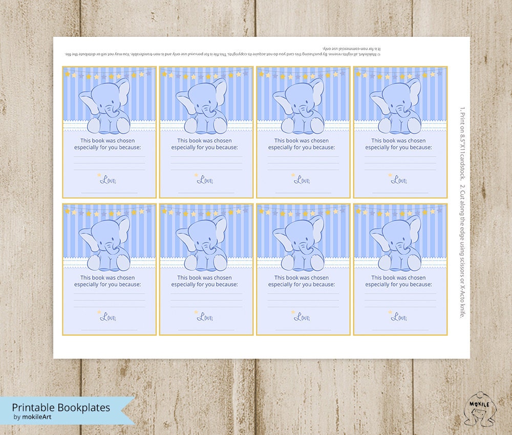 Printable Bookplates baby Shower Bookplates-book Plates-instant ...