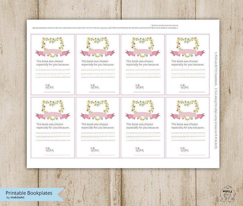 Printable Bookplates baby Shower Bookplates-book Plates-instant ...