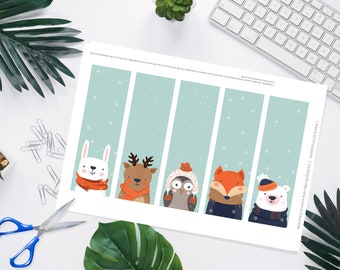 Winter Animals Bookmarks – Printable Woodland Creatures (PDF Download)