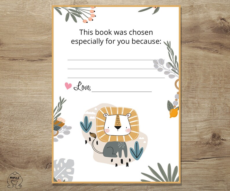 Printable Bookplate book Plates baby Shower Bookplate INSTANT Download ...
