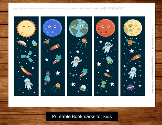 Bookmarks for Kids Bookmarks Template Space Bookmarks | Etsy Canada