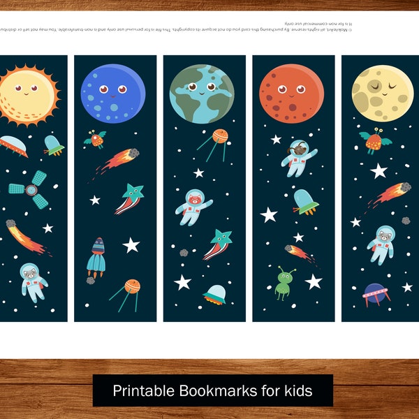 bookmarks for kids, Bookmarks Template, space Bookmarks, printable gift ,Set of Bookmarks Space ,bookmarks ,space printable