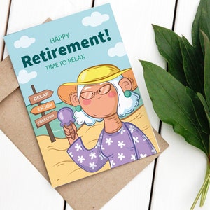 Carte de retraite heureuse, carte mignonne la prochaine aventure vous attend, carte-cadeau de retraite pour mère, ami ou collègue, carte de bonne chance