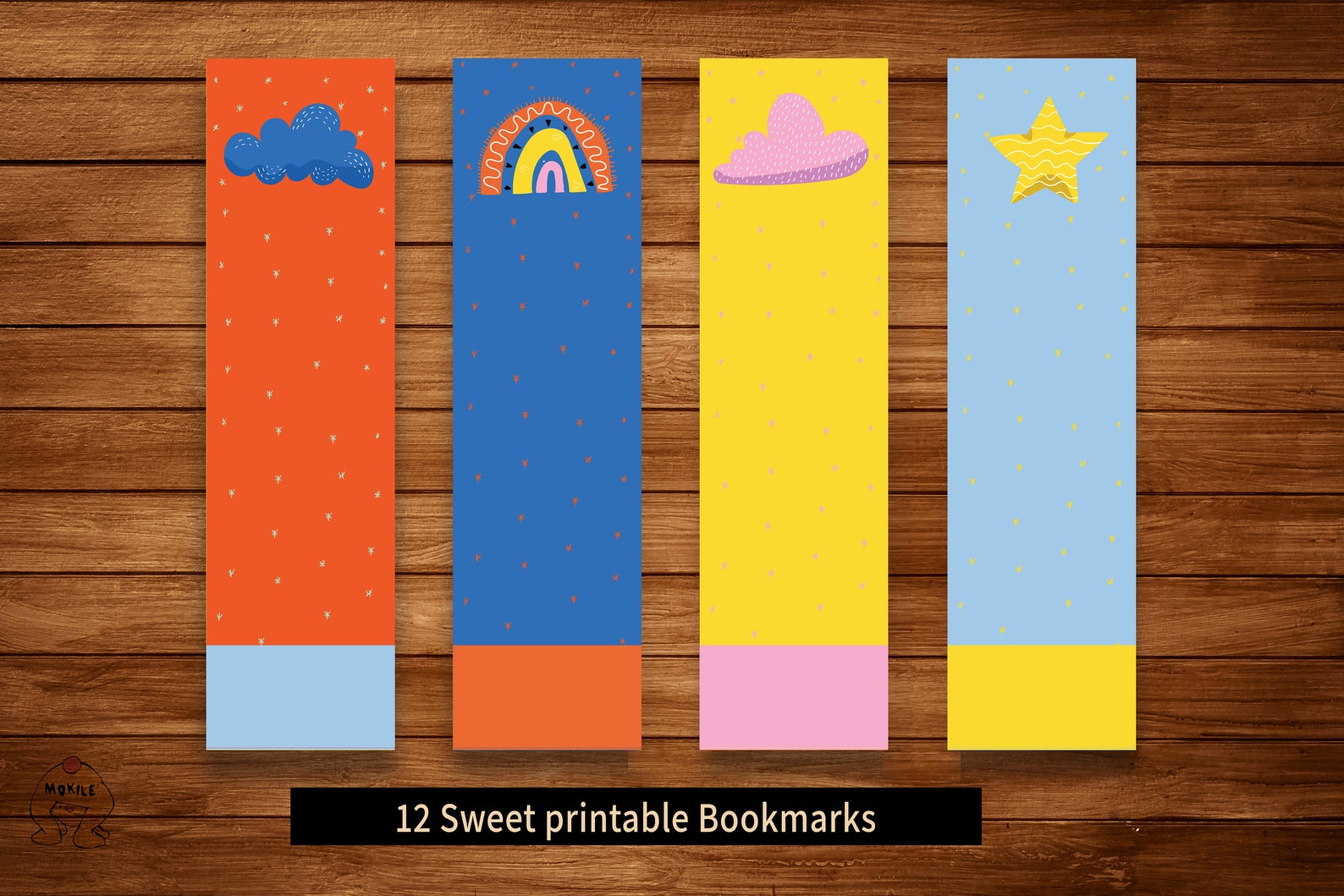 Rainbow Bookmarks: Printable Template Set (digital Download) - Etsy