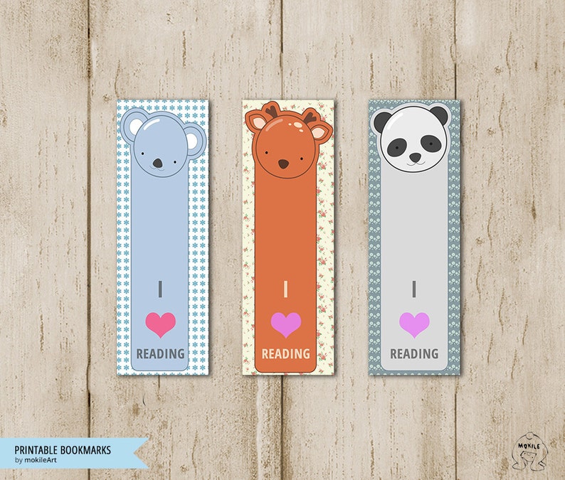 Printable Bookmarks Template Animals Bookmarks Printable - Etsy