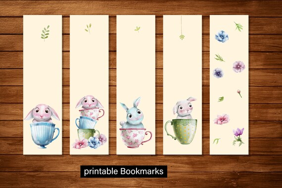 Printable Bookmarks Template Printable Gift Animals | Etsy