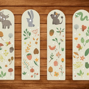 Animals Printable Bookmarks: Whimsical Forest Set (Digital Download)