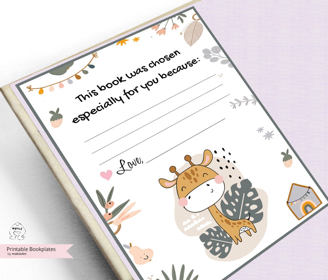 Printable Bookplate book Plates baby Shower Bookplate 3 Etsy