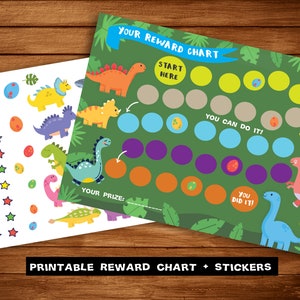 Printable Dinosaur Reward Chart | Dinosaur Kids Behaviour Chart |  Reward Chart | Toddler Chore Chart |  Training Chart for Boys