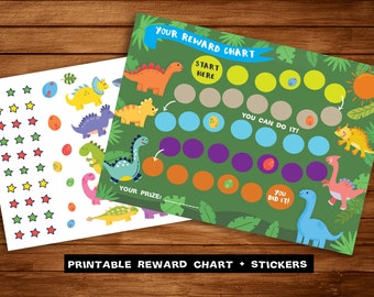 Printable Dinosaur Reward Chart | Dinosaur Kids Behaviour Chart |  Reward Chart | Toddler Chore Chart |  Training Chart for Boys