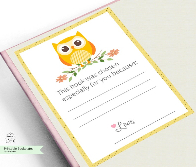 Childrens Bookplate,Book-themed Printable Bookplates Baby Shower Bookplate-Book Plates-INSTANT DOWNLOAD-Bookplates-owl Bookplates