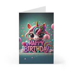 Unicorn Birthday Card Printable – Magical Happy Birthday Card for Girls (Instant Download)