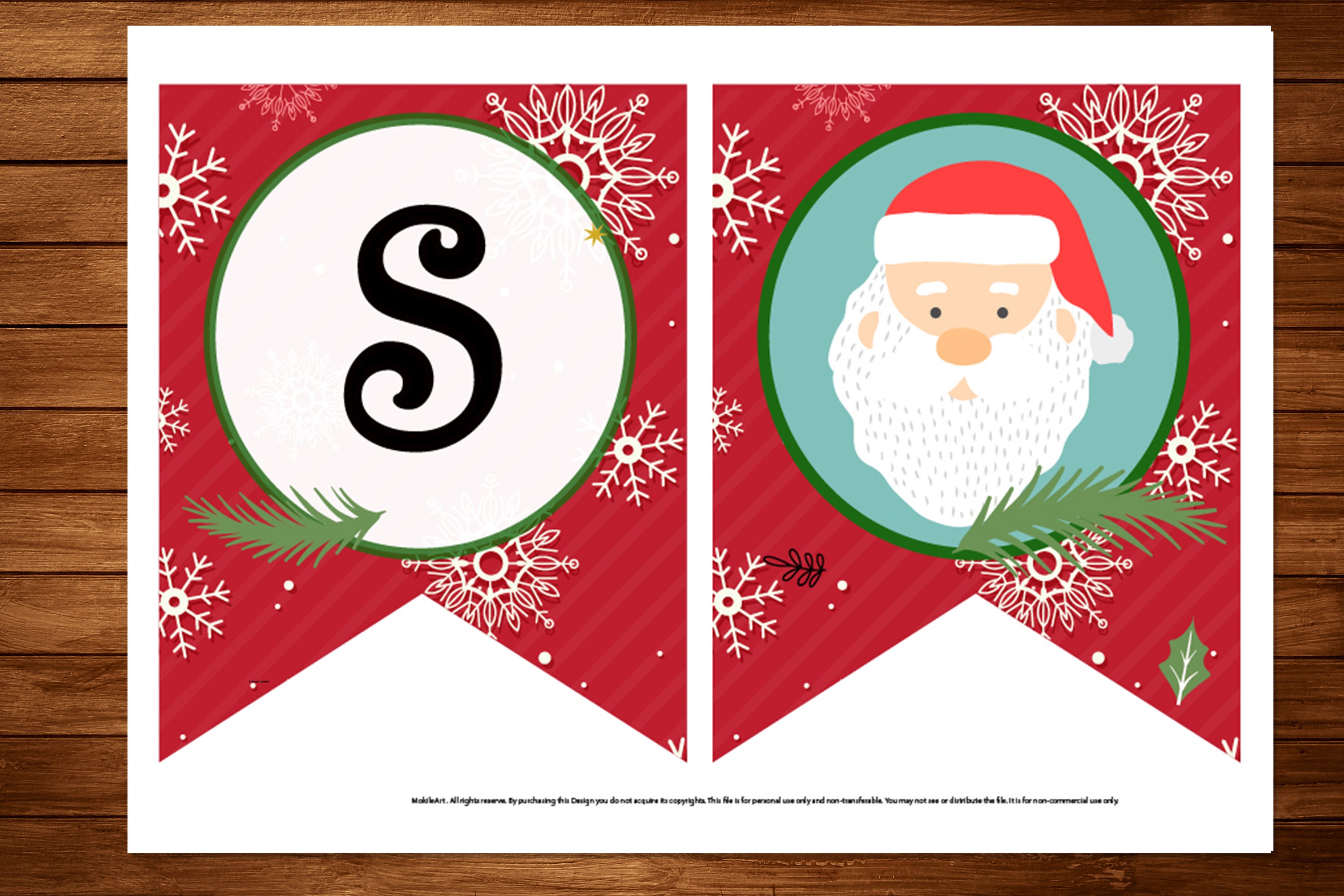 Merry Christmas Banner Printable Christmas Banner Rustic | Etsy