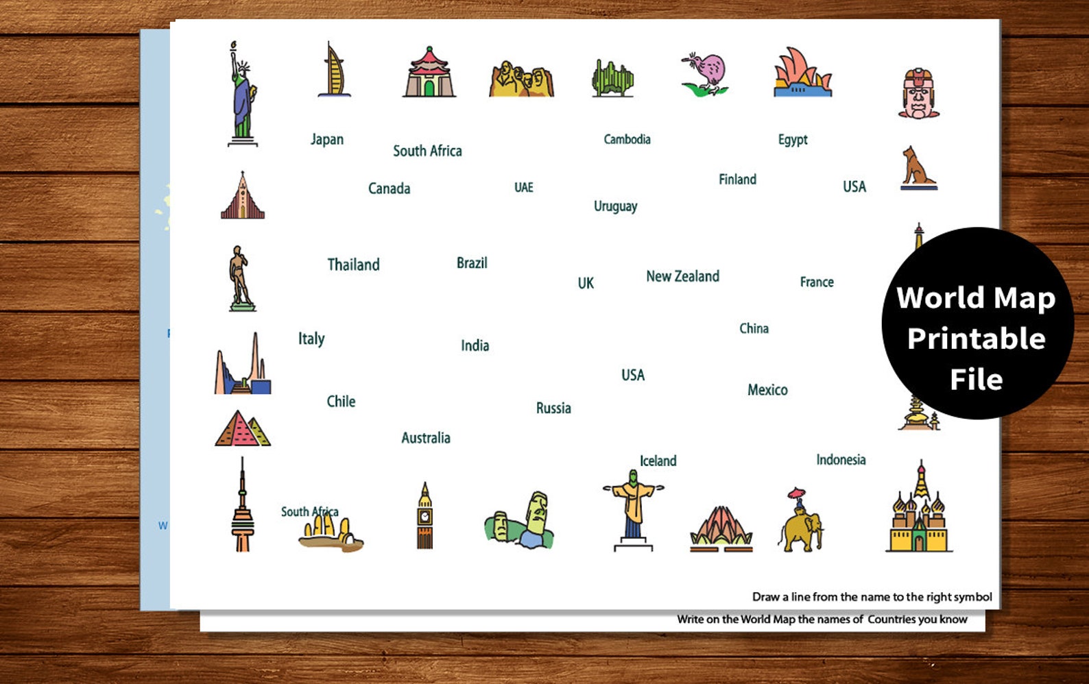 World Map Printable Activities FOR KIDS Educational Games | Etsy Canada