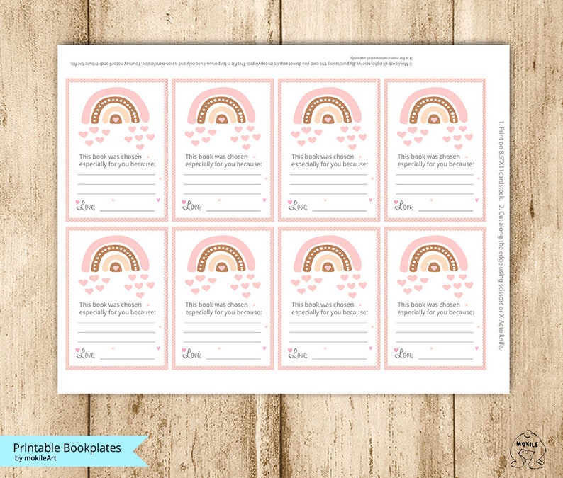 printable Book Plate,baby shower rainbow,Book Plates,Baby Shower Bookplate Bookplate,INSTANT DOWNLOAD,Childrens Bookplate,Book-themed