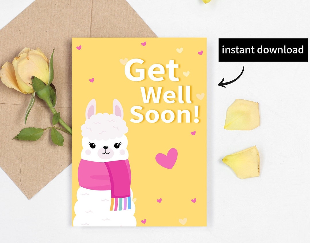 Printable Get Well Soon Card | Instant Download | DIY Greeting Card ...