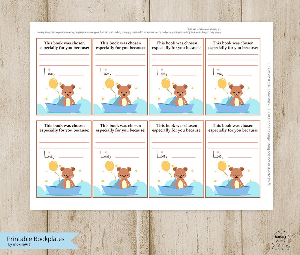 Printable Bookplates baby Shower Bookplate-book Plates-instant Download ...