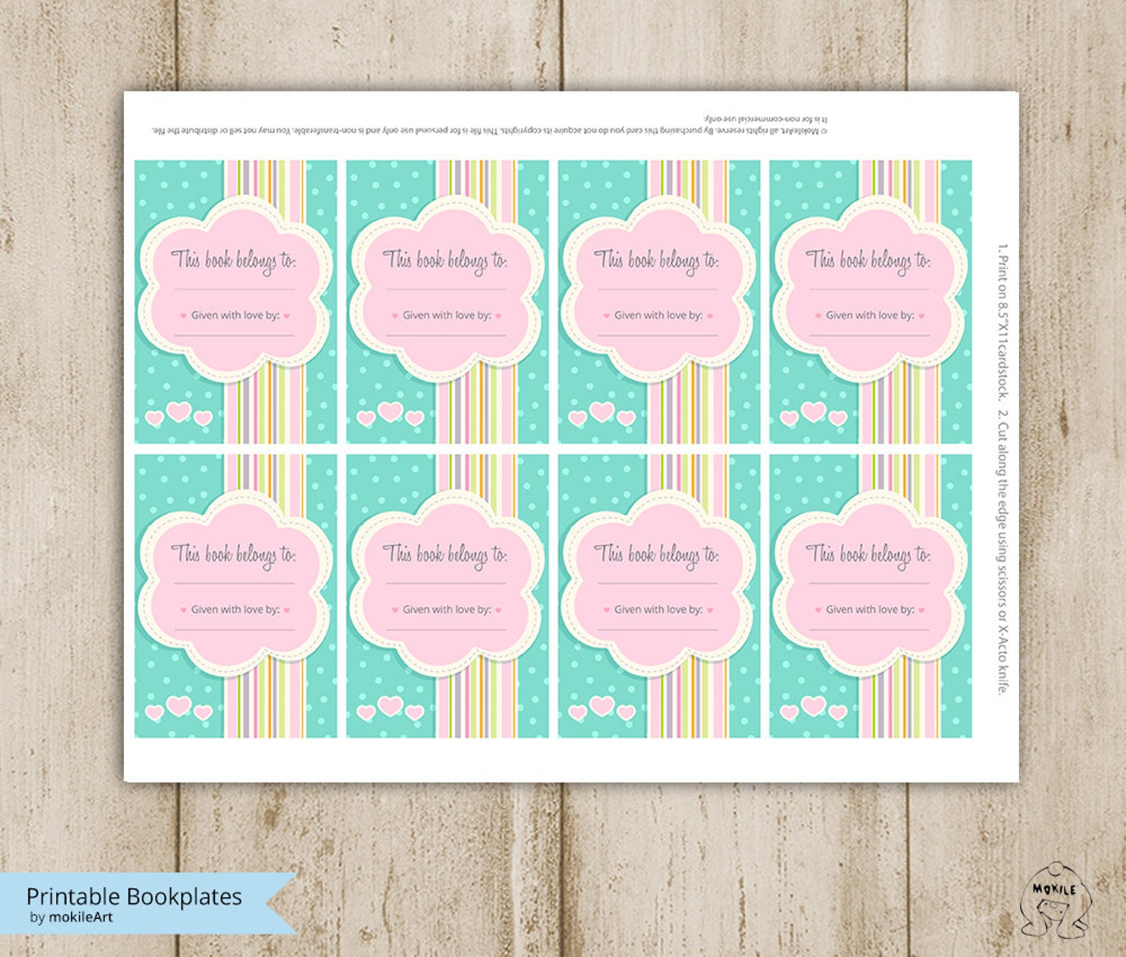 Printable Bookplates baby Shower Bookplates-book Plates-instant ...
