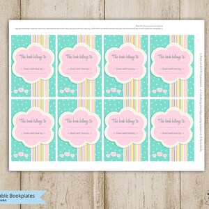 Printable Bookplates baby Shower Bookplates-book Plates-instant ...
