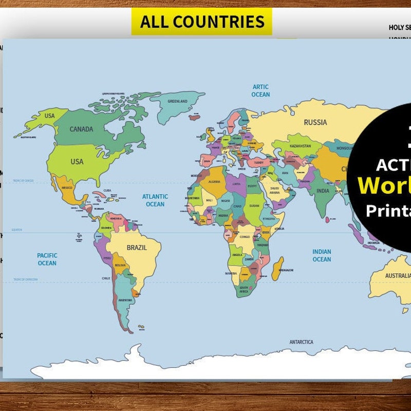 Thailand Map World Etsy - Il L6h5 wus map