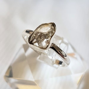 Quartz, Diamond Hit Quartz, Quartz Ring, Silver Ring with Quartz