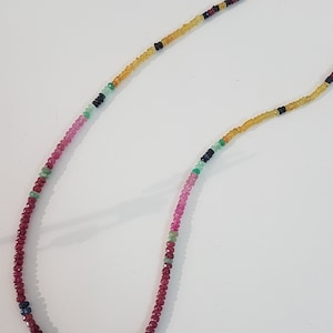 Gemstone necklace, ruby necklace, emerald necklace, sapphire necklace