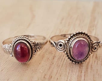 Amethyst , Silberring mit Amethyst , Silber Ring mit Amethyst