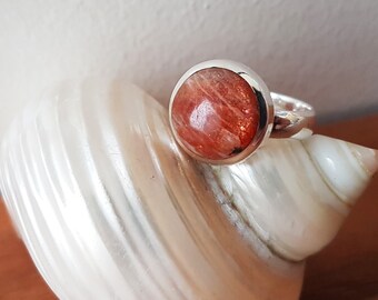 Bague Argent Et Pierre Du Soleil 17x13 Mm - Taille 59-60 | Neuf Sans Emballage