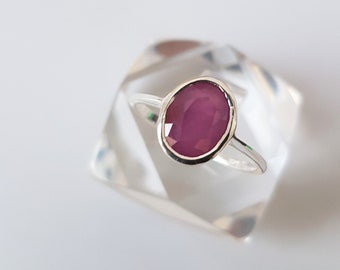 Ruby Ring, Ruby Silver Ring, Ruby Jewelry