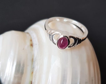 Ruby Ring, Ruby Silver Ring, Ruby Jewelry