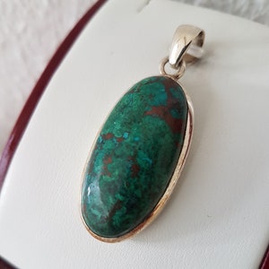 Chrysocolla , chrysocolla , malacolla in silver , silver pendant