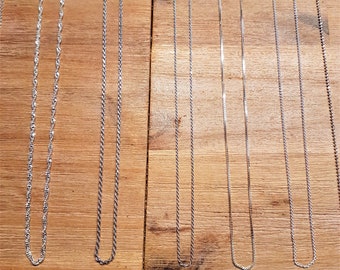 Collier Chaîne Plate En Argent Massif 835 - Style Vintage - Occasion Avec Trace D'Usage