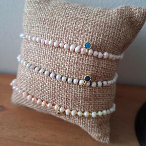 Bracelet, macrame bracelet, pearl bracelet