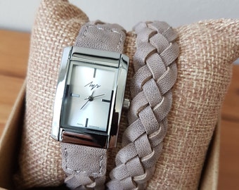Women's watch, wristwatch with leather strap, women's wristwatch "Luch"