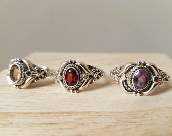 シトリンリング 925 シルバー ヴィンテージ 18.7 mm サイズ 58 ギフト