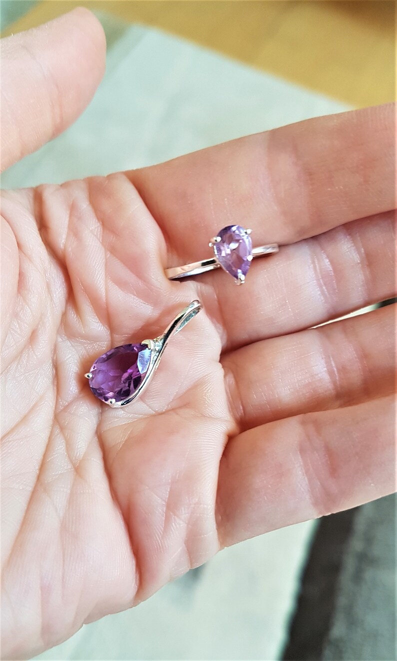 Amethyst Jewelry Set Amethyst in Silver Amethyst Jewelry Set