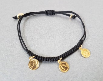 Bracelet, Macramé bracelet, Mini nünzen bracelet, Silver gold plated