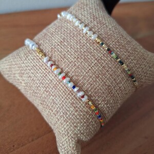 Bracelet, macrame bracelet, pearl bracelet