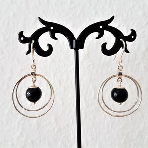 Onyx earrings , earrings with onyx , silver earrings with silver